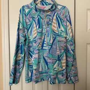 Colorful Lilly Pulitzer Sailboat Print Pullover